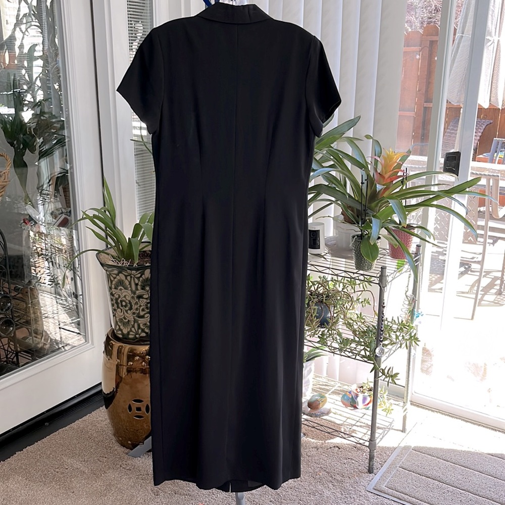 Classy long black, button-up dress, size 10 - Picture 4 of 4